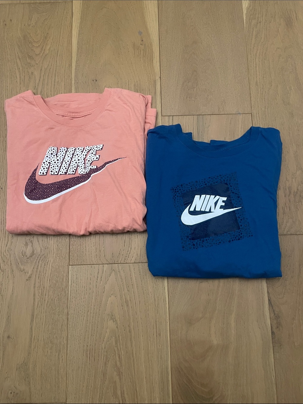 Nike Women’s Short Sleeve Tees in Coral Pink and Royal Blue